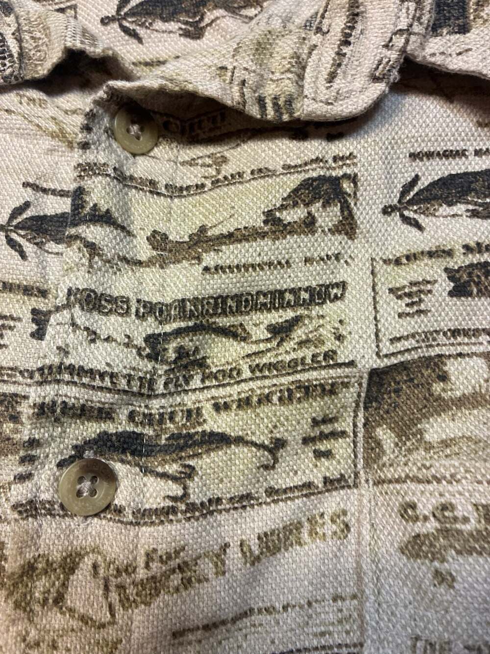 Woolrich Men's XL Vintage Fishing Lure Print Short Sleeve Button Down Shirt - Picture 6 of 11